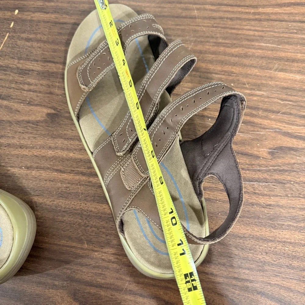 Orthofeet 932 Mens 12D WIDE Brown‎ Leather Adjustable Straps Comfort Sandals